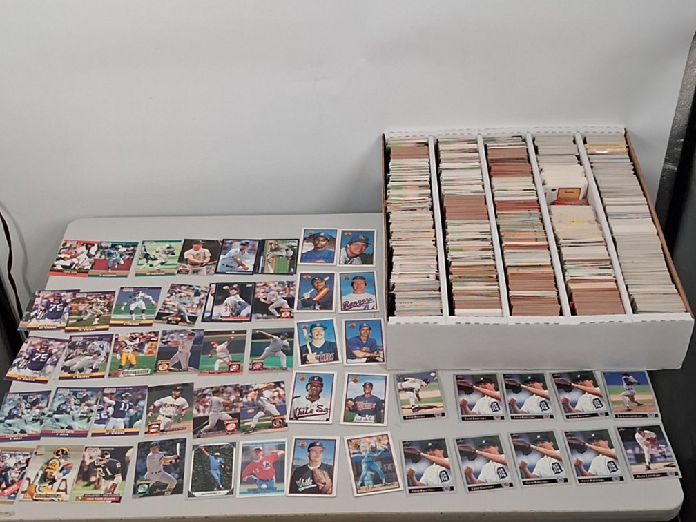 monster box of Baseball and Football cards