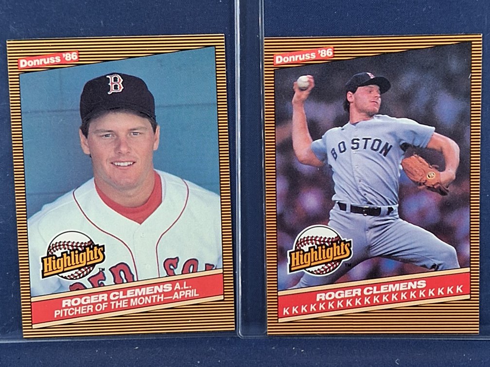 Five 1986 Donruss Highlight Roger Clemens cards