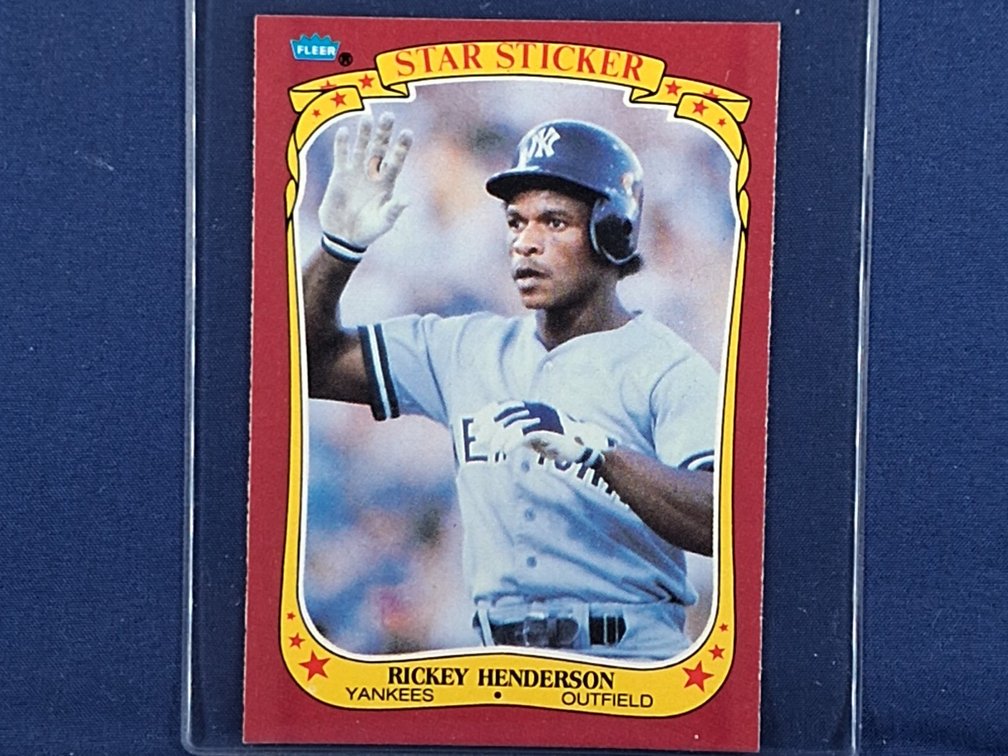 1986 Fleer Star Sticker #53 Rickey Henderson HOF