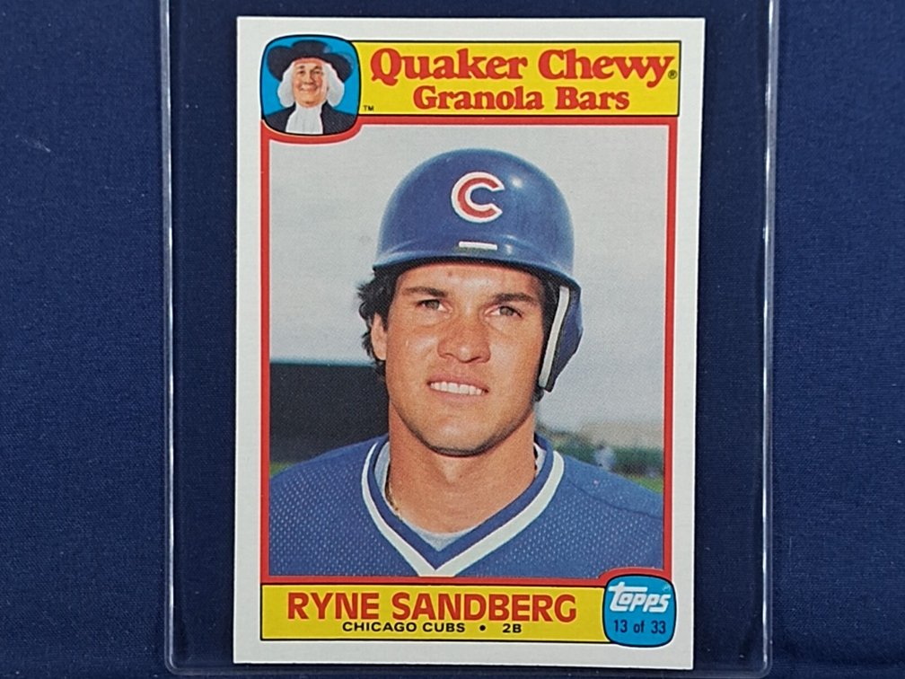 1986 Quaker #13 of 33 Ryne Sandberg HOF