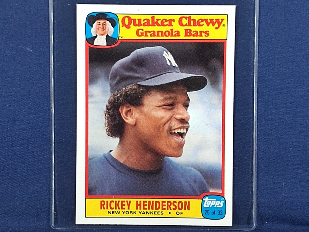 1986 Quaker #25 of 33 Rickey Henderson HOF