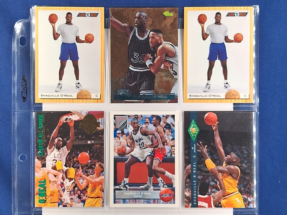 6 Shaquille O'Neal Rookie Cards HOF