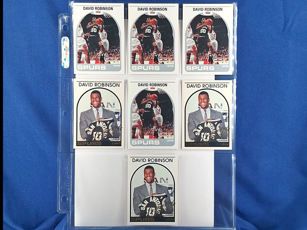 7 David Robinson Cards HOF