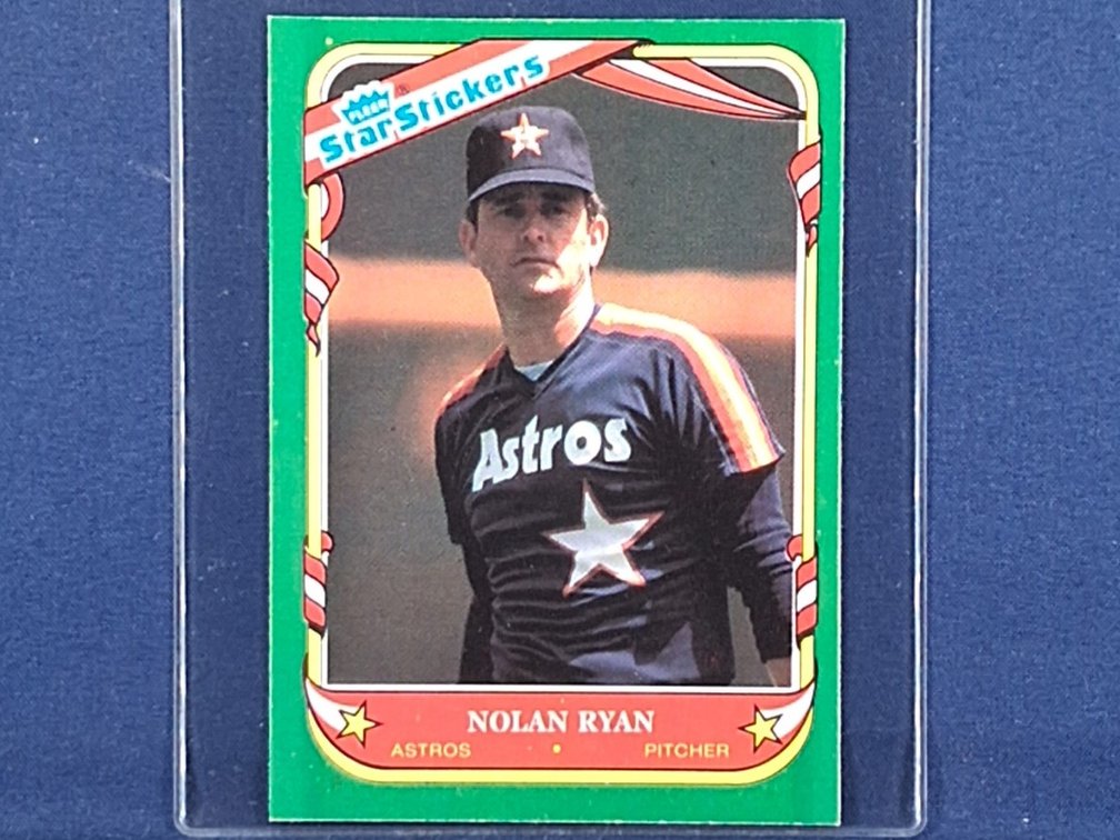 1987 Fleer Star Sticker #103 Nolan Ryan HOF
