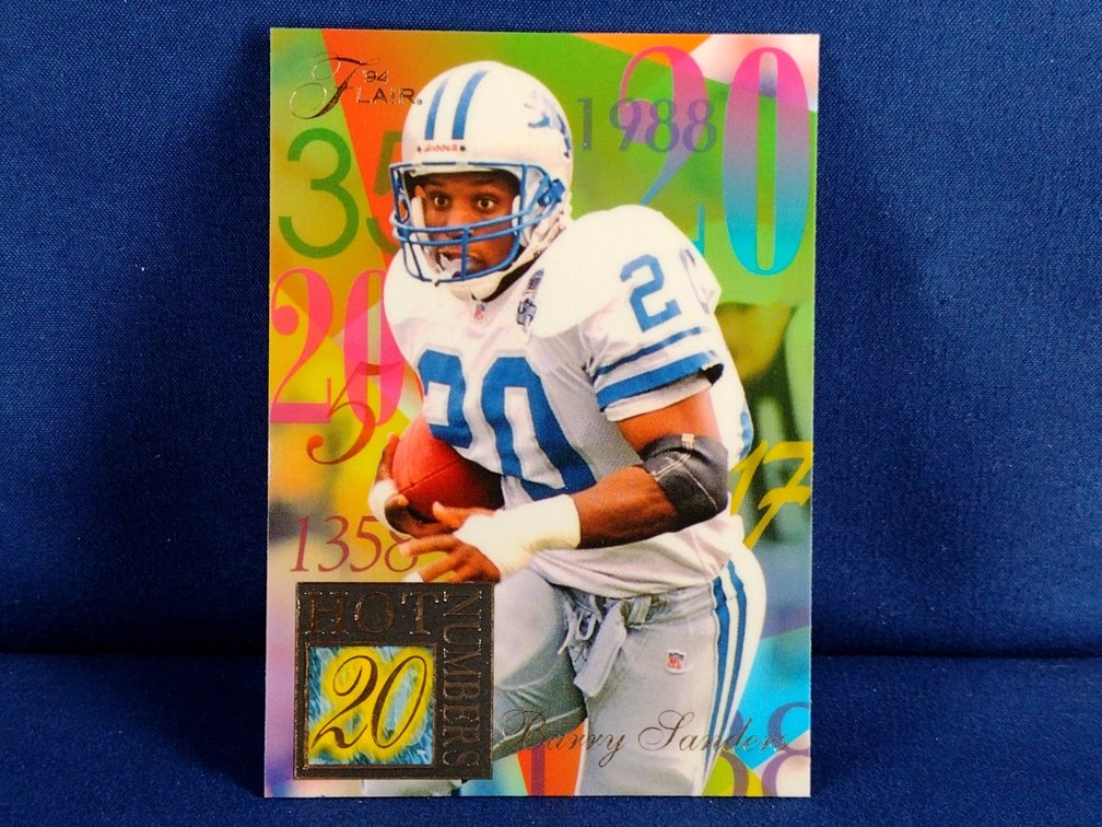 1994 Flair Hot Numbers #11 of 15 Barry Sanders HOF