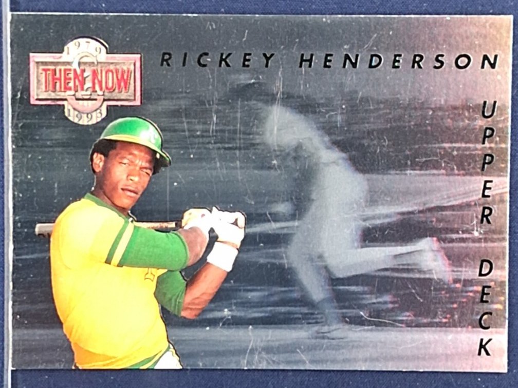 1992 UD Then Now #TN3 Rickey Henderson HOF