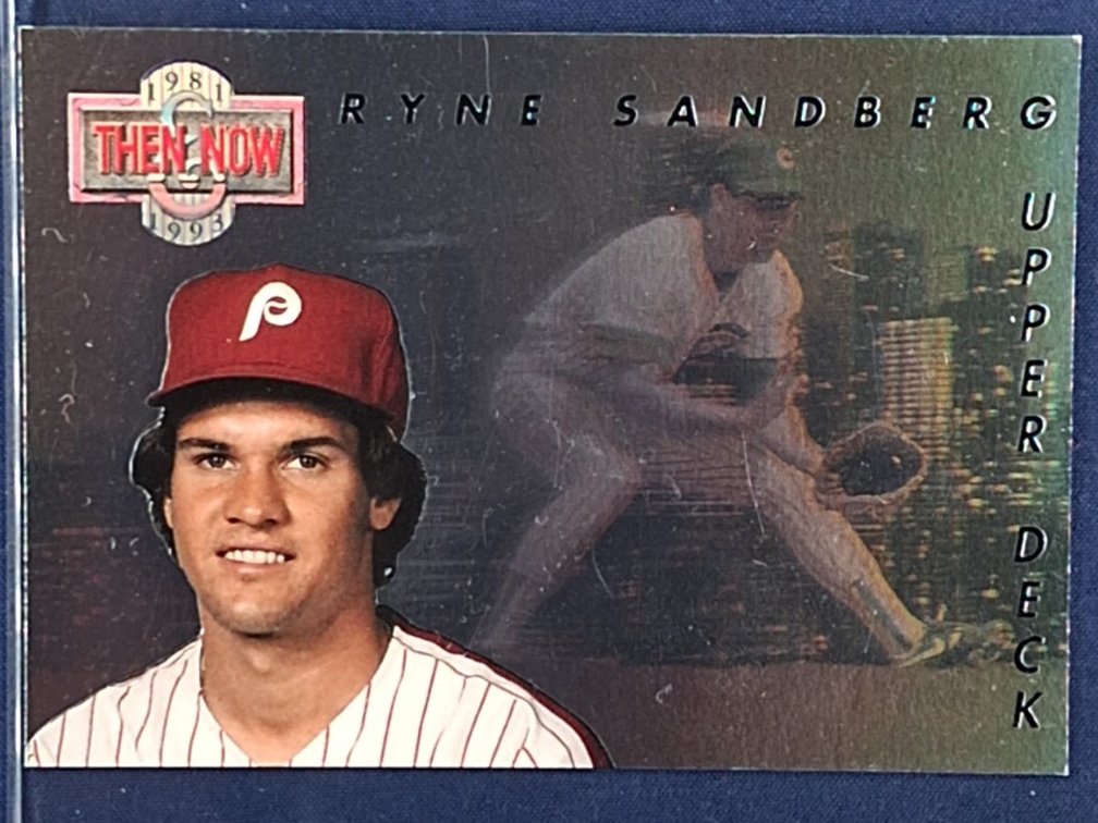 1992 UD Then Now #TN6 Ryne Sandberg HOF