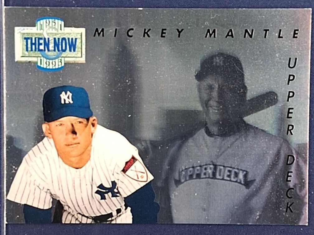 1992 UD Then Now #TN17 Mickey Mantle HOF