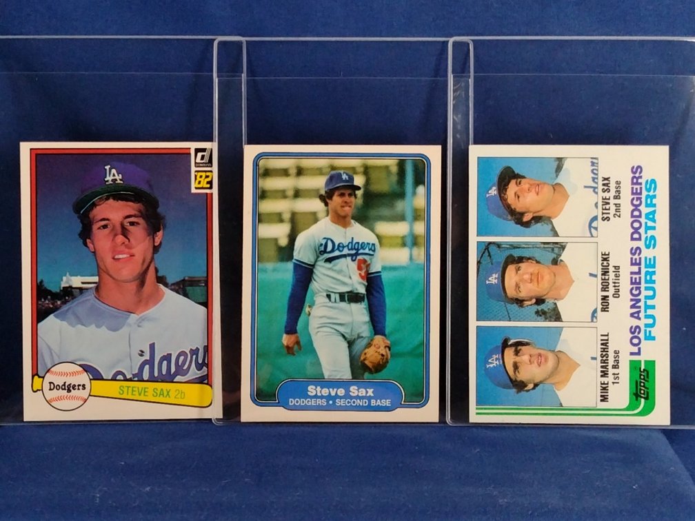 3 Steve Sax rookie cards