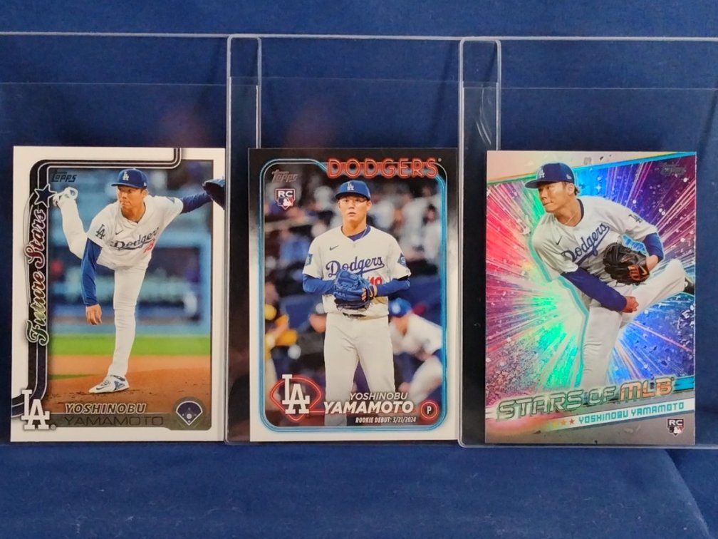 3 Yoshinobu Yamamoto rookie cards