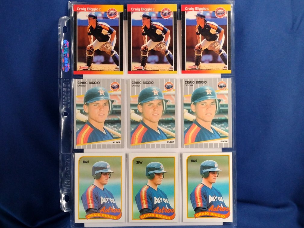 9 Craig Biggio rookie cards HOF