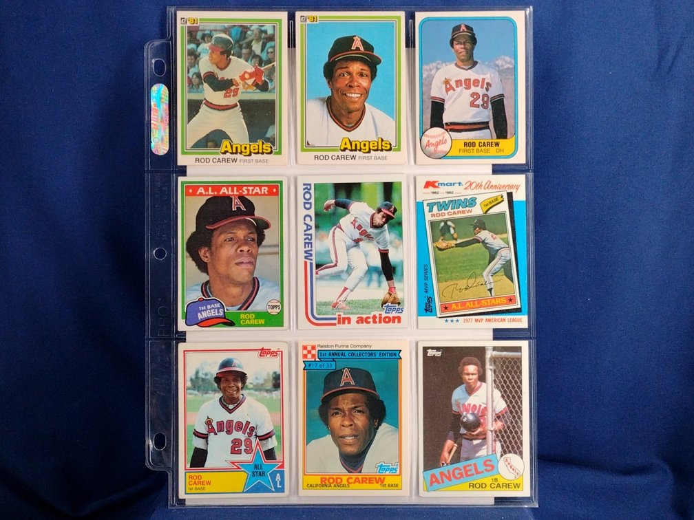 9 Rod Carew cards HOF