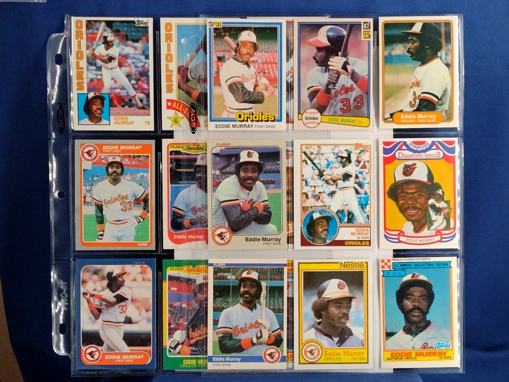 18 Eddie Murray cards HOF