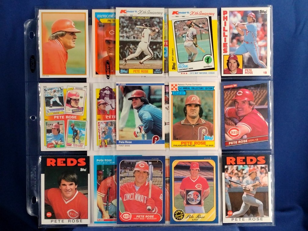 18 Pete Rose cards