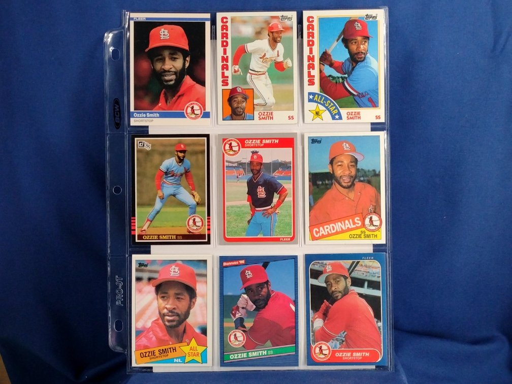9 Ozzie Smith cards HOF