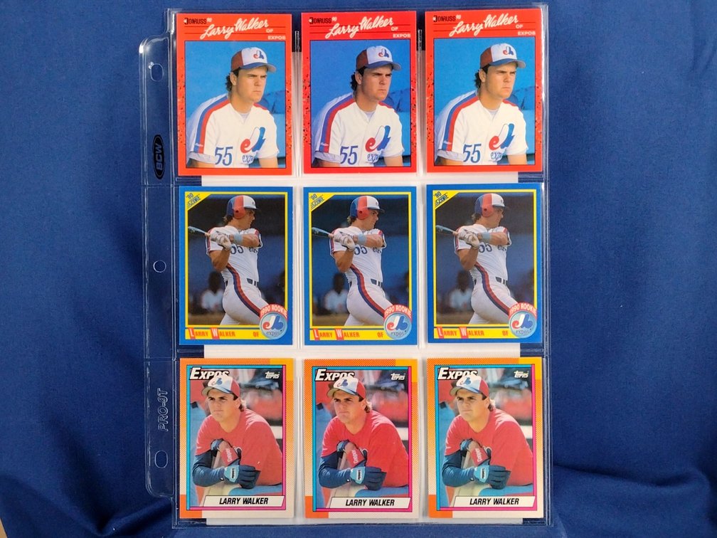 9 Larry Walker rookie cards HOF