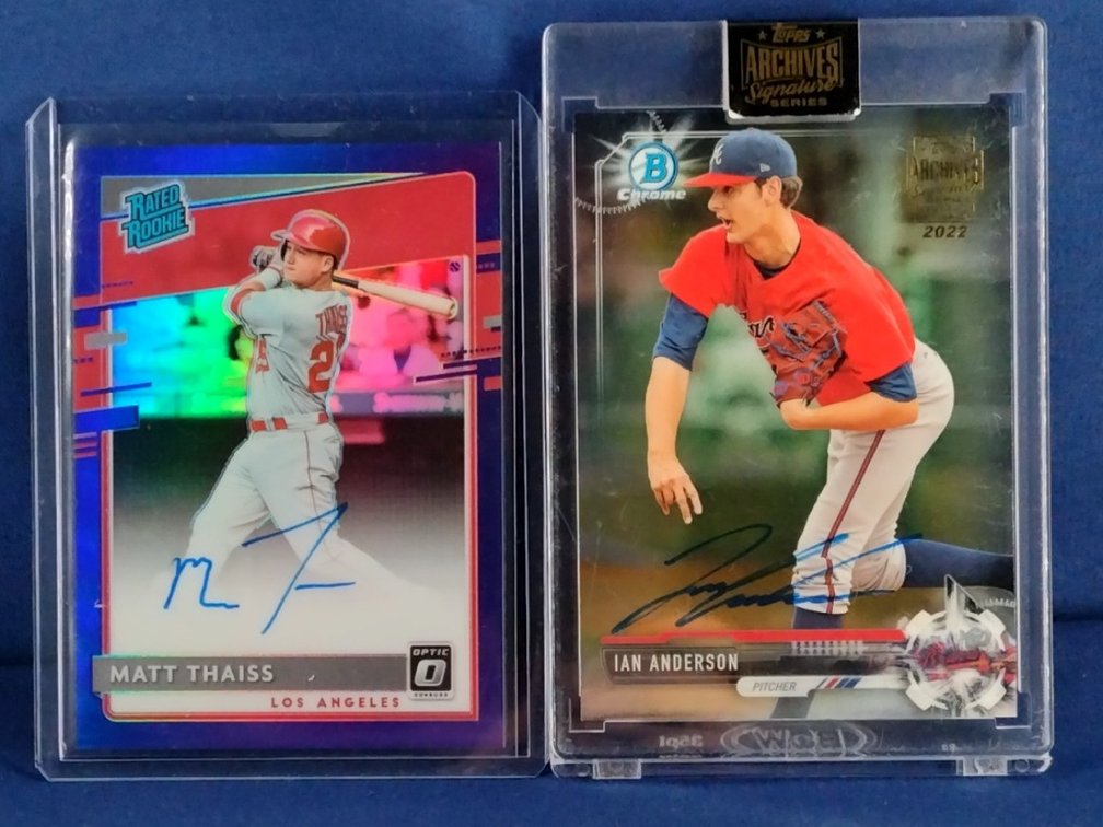 7 Numbered autographed baseball cards