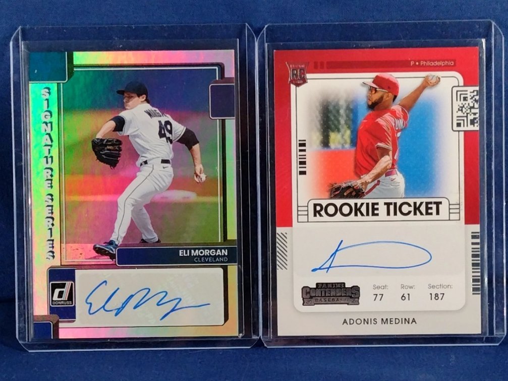 9 Autographed baseball cards