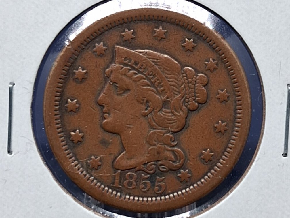 1855 Large Cent Coin