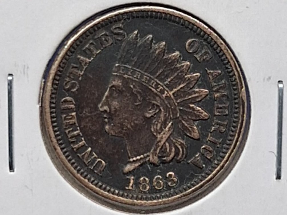 1863 Indian Head Penny Coin