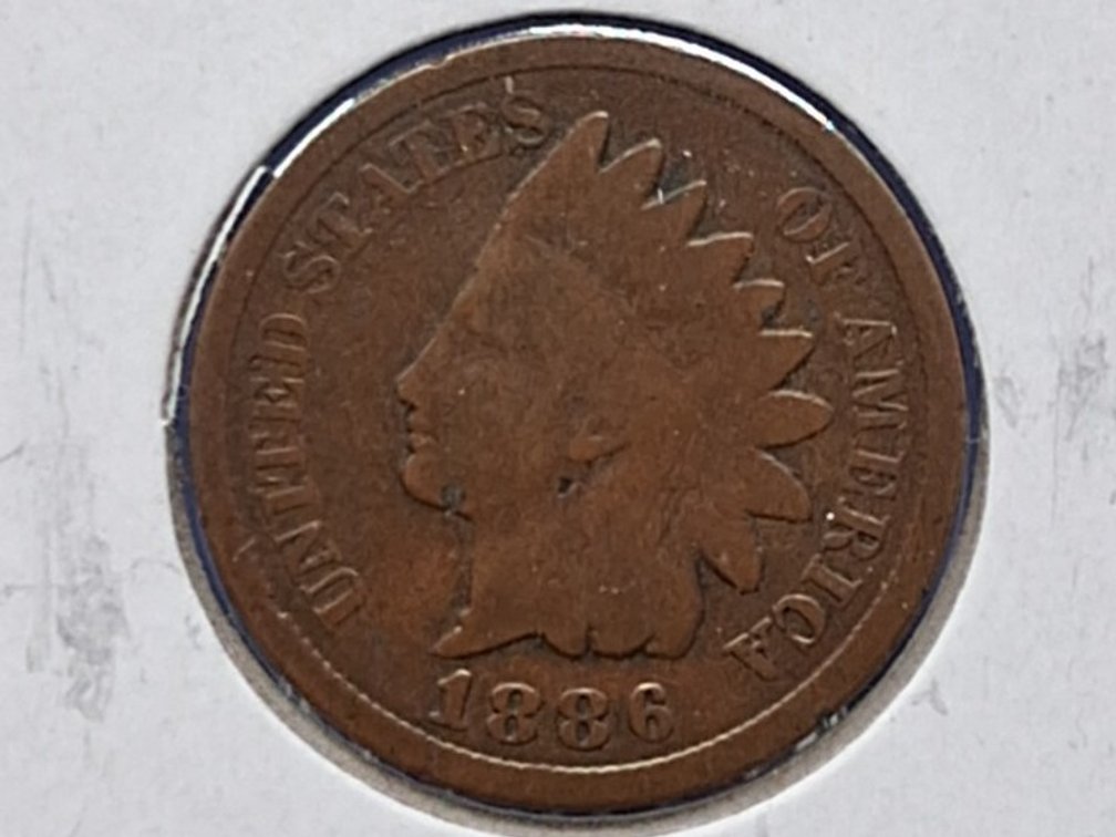 1886 Type 2 Indian Head Penny Coin