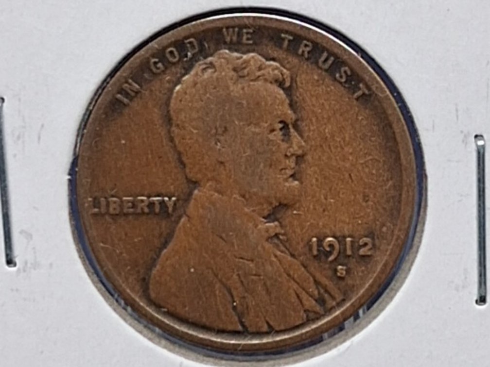 1912 S Lincoln Wheat Penny Coin