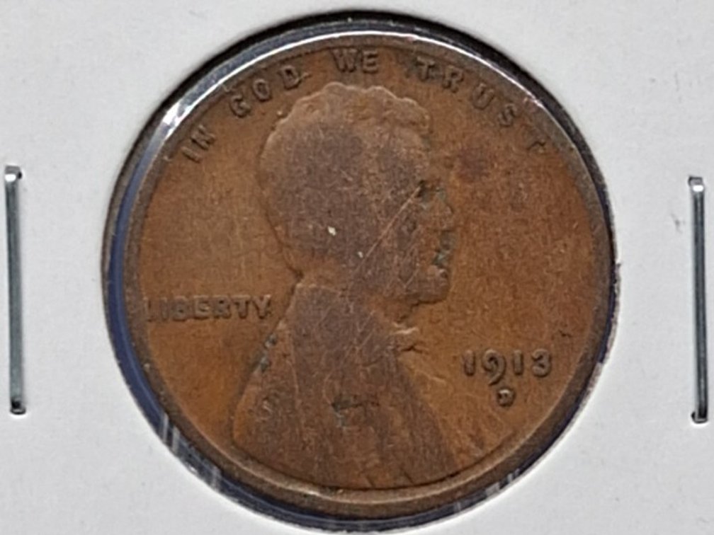 1913 D Lincoln Wheat Penny Coin
