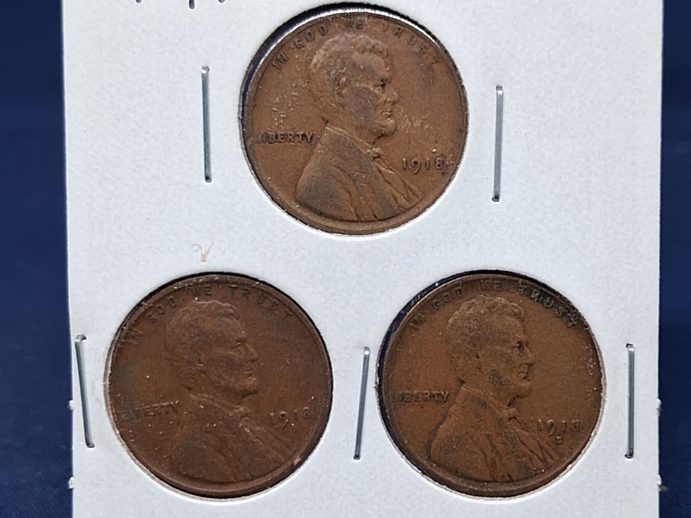 1918 PDS Lincoln Wheat Penny Coins