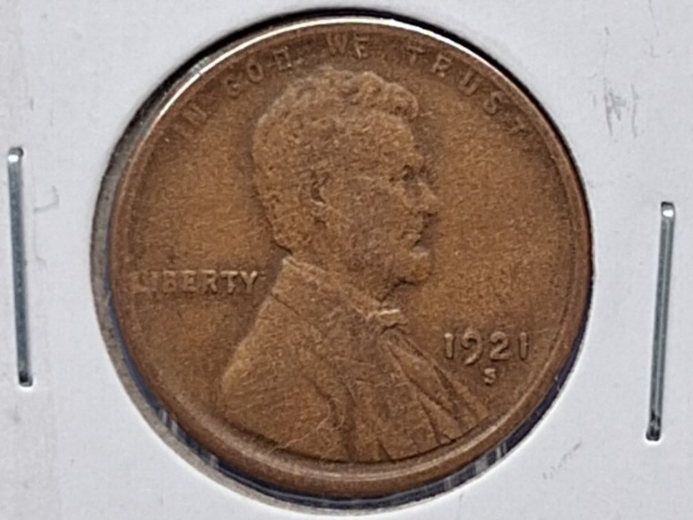 1921 S Lincoln Wheat Penny Coin