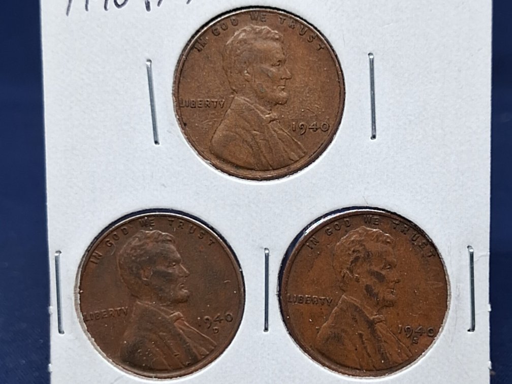 1940 PDS Lincoln Wheat Penny Coins