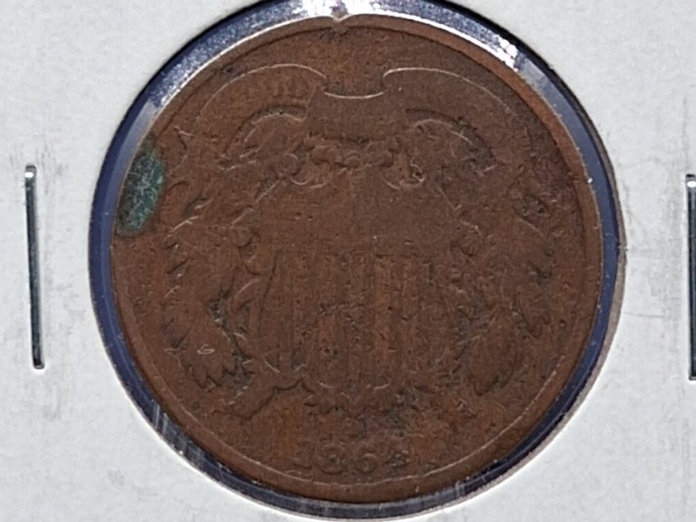 1864 Two Cent Piece Coin