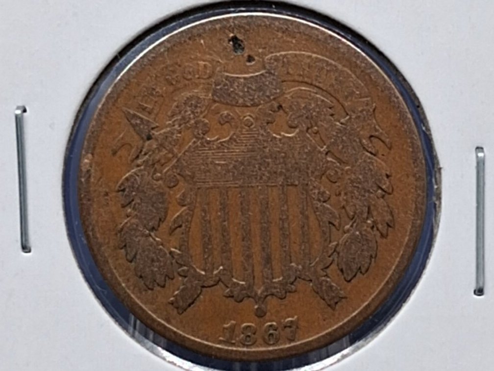1867 Two Cent Piece Coin