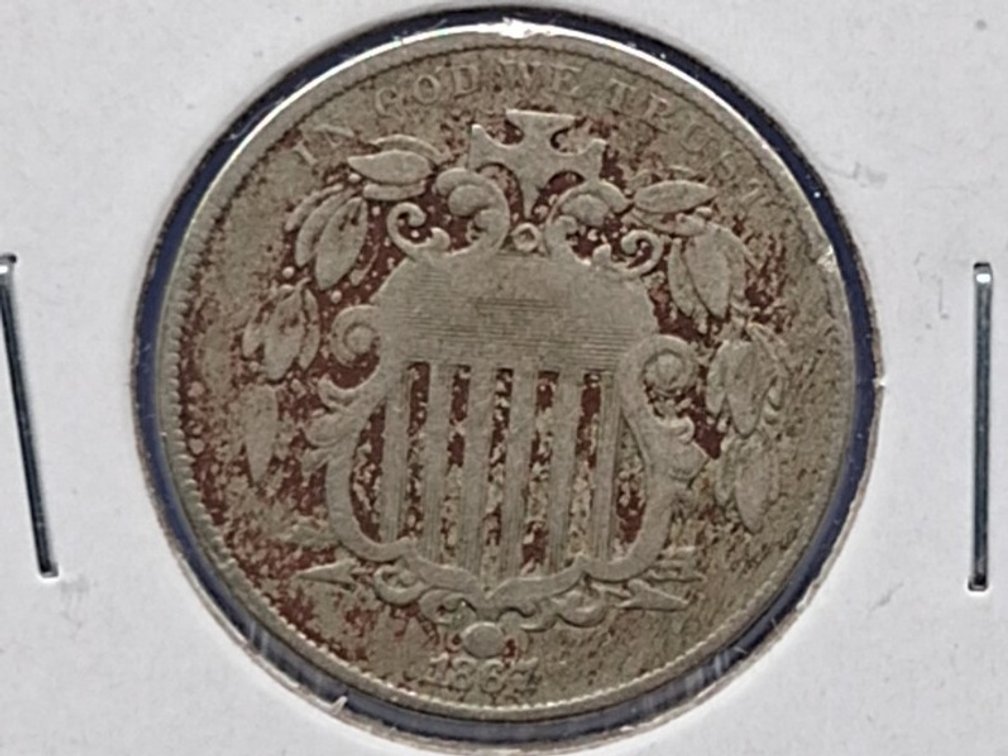 1867 Shield Nickel Coin