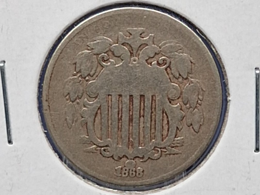 1868 Shield Nickel Coin