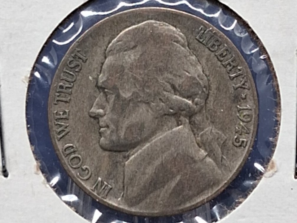 1945 P Silver Jefferson War Nickel Coin
