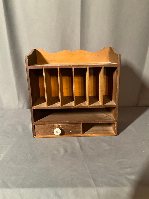 Vintage Wood Desktop Letter Organizer