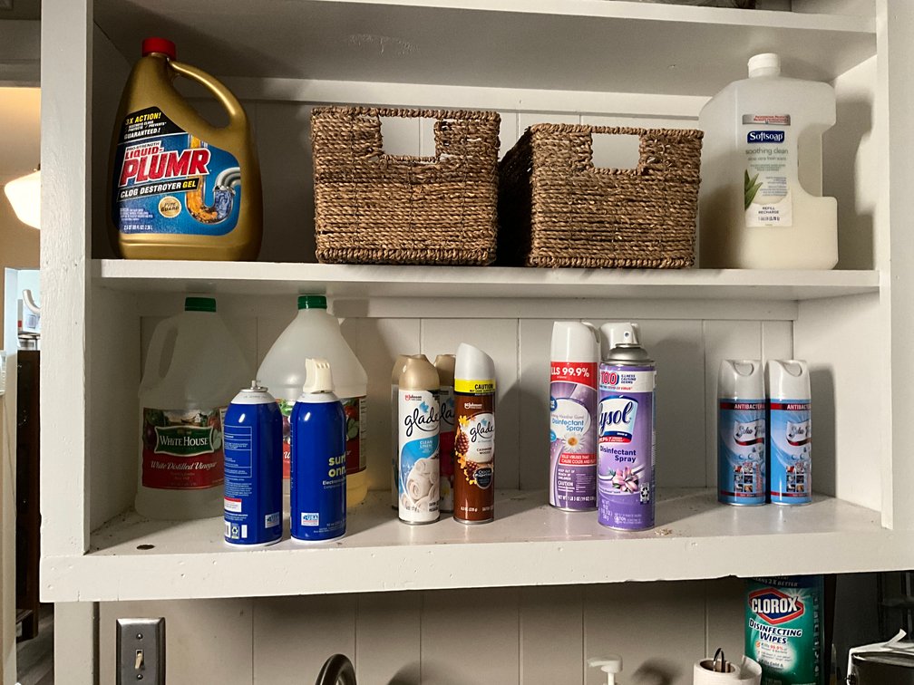 Contents Of Shelves In Utility Room