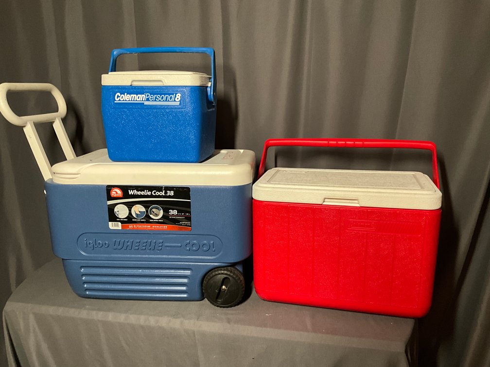 3 Igloo And Coleman Coolers