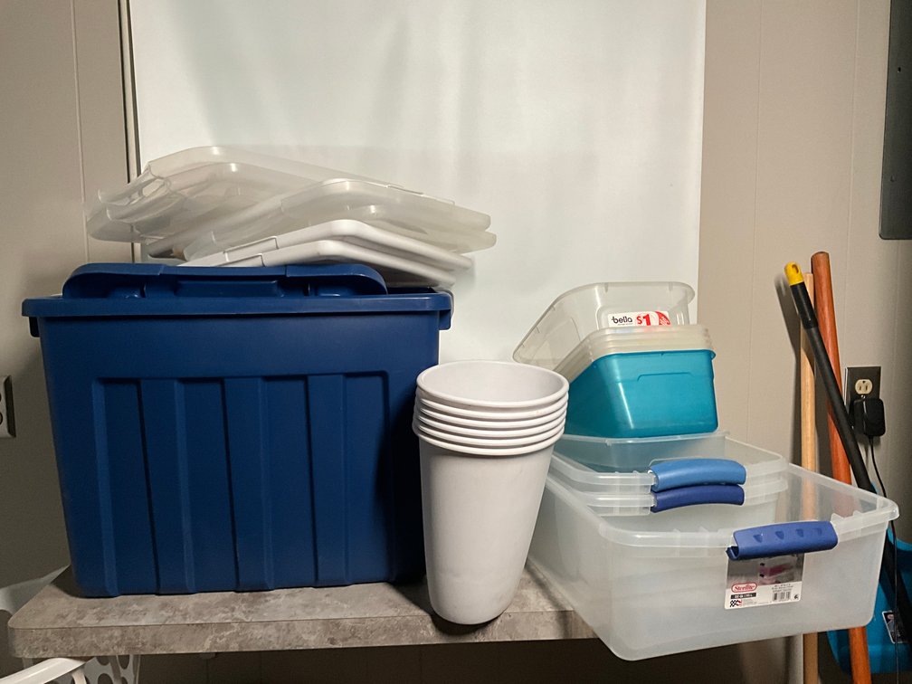Assortment Of Storage Boxes And Waste Baskets