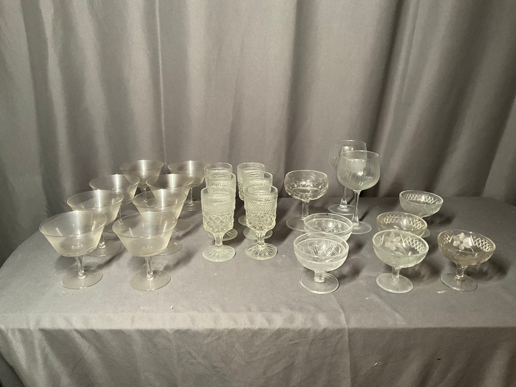 Lot Of Glass Stemware Glasses