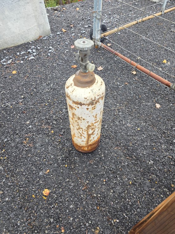 White gas cylinder