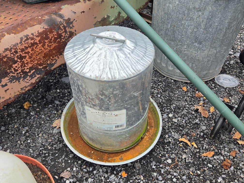 Galvanized Chicken Waterer. OSR4