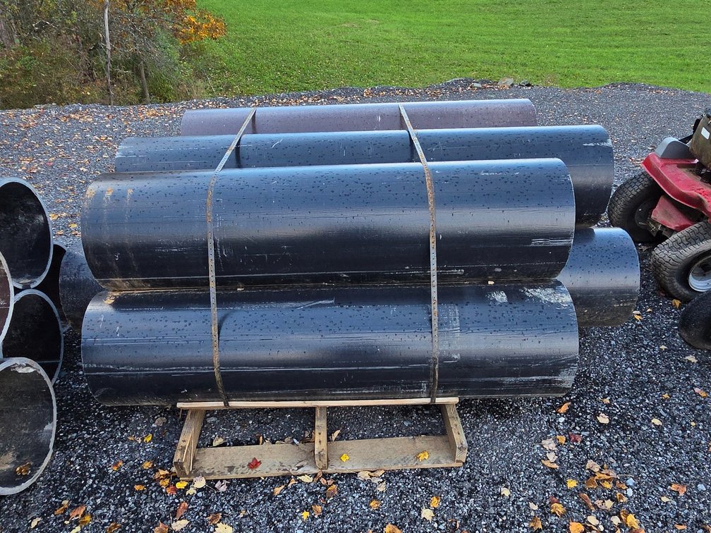Skid of fiberglass pipe