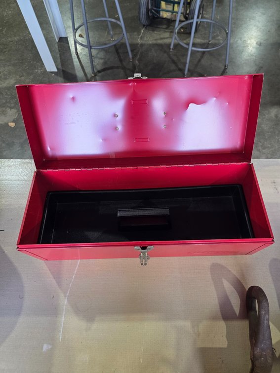 Red metal toolbox