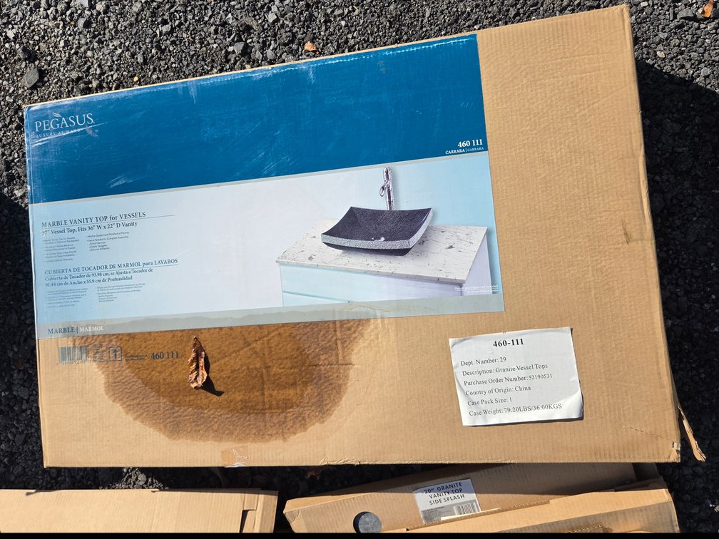 Vanity Top designed for a vessel sink