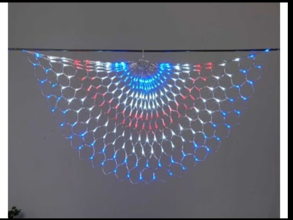 red, white, and blue LED swag