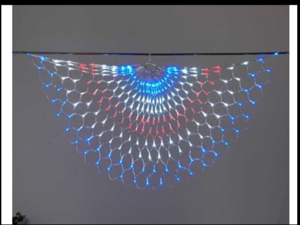 red, white, and blue LED swag