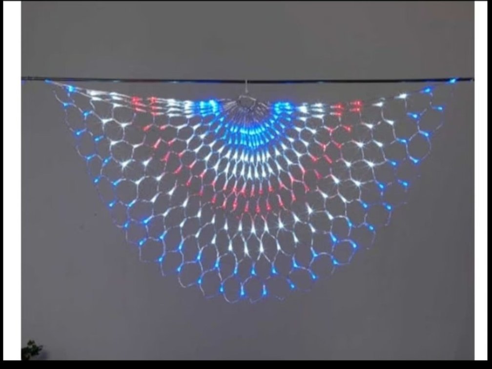red, white, and blue LED swag