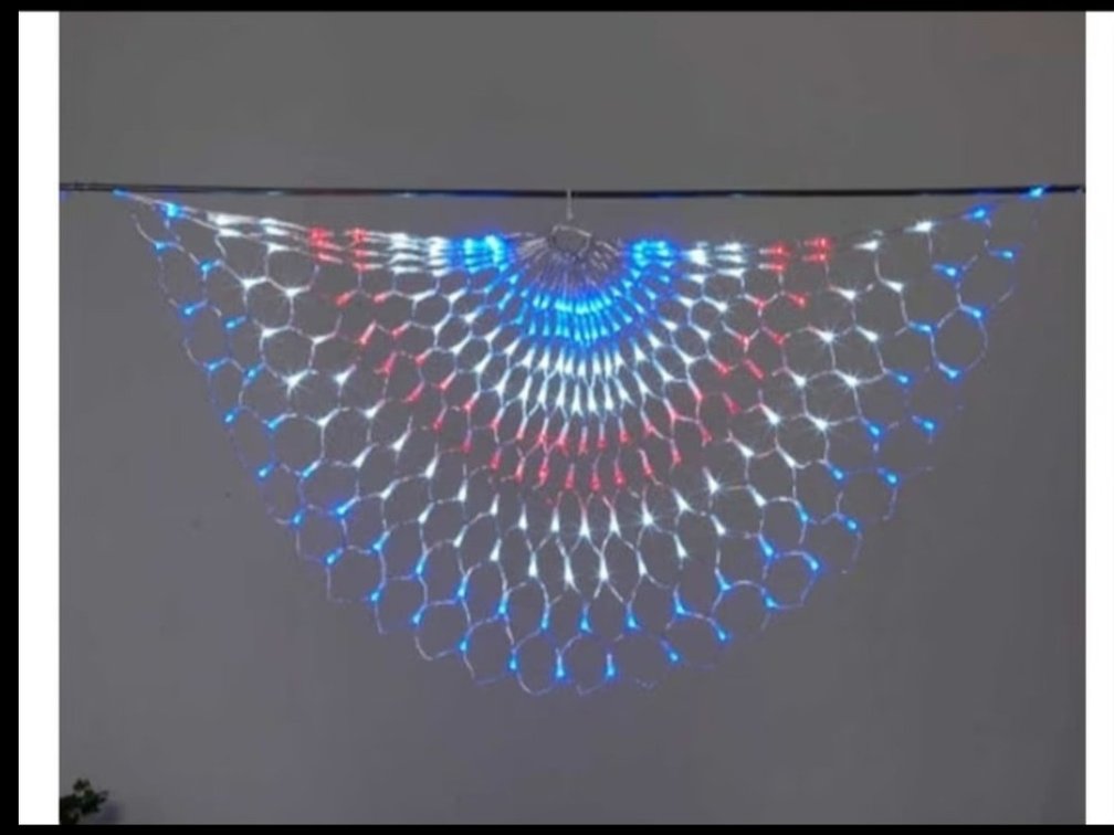 red, white, and blue LED swag
