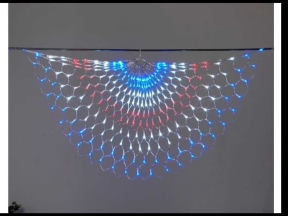 red, white, and blue LED swag